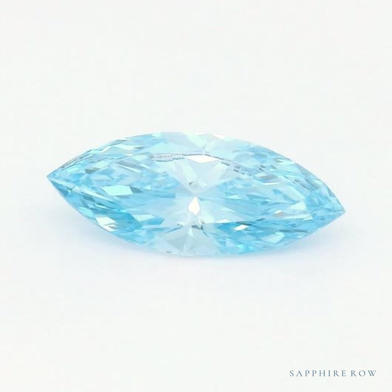 0.70 ct lab-grown fancy vivid blue diamond, marquise cut | Sapphire Row · cut7