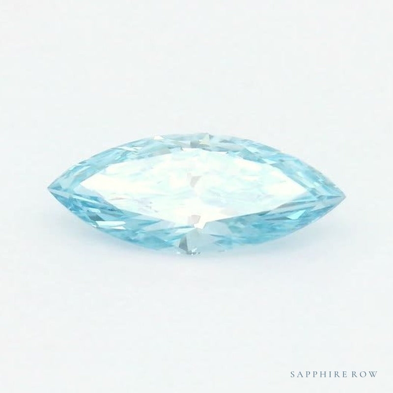 0.68 ct lab-grown fancy vivid blue diamond, marquise cut | Sapphire Row · cut7
