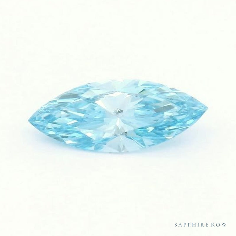 0.62 ct lab-grown fancy vivid blue diamond, marquise cut | Sapphire Row · cut7