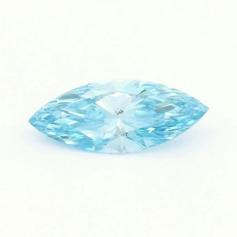 0.62 ct lab-grown fancy vivid blue diamond, marquise cut | Sapphire Row · cut7