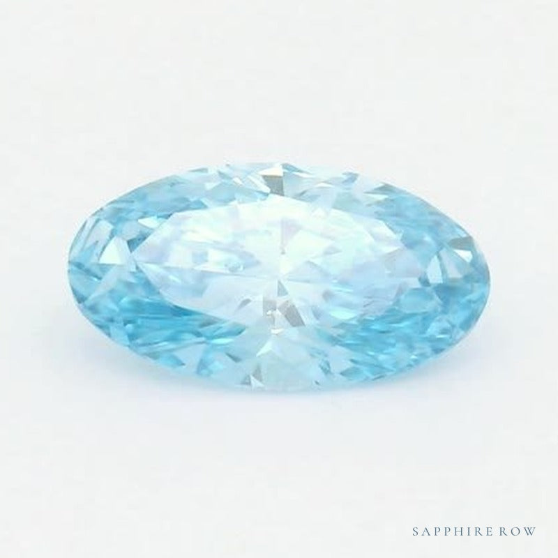 0.61 ct lab-grown fancy vivid blue diamond, oval cut | Sapphire Row · cut7