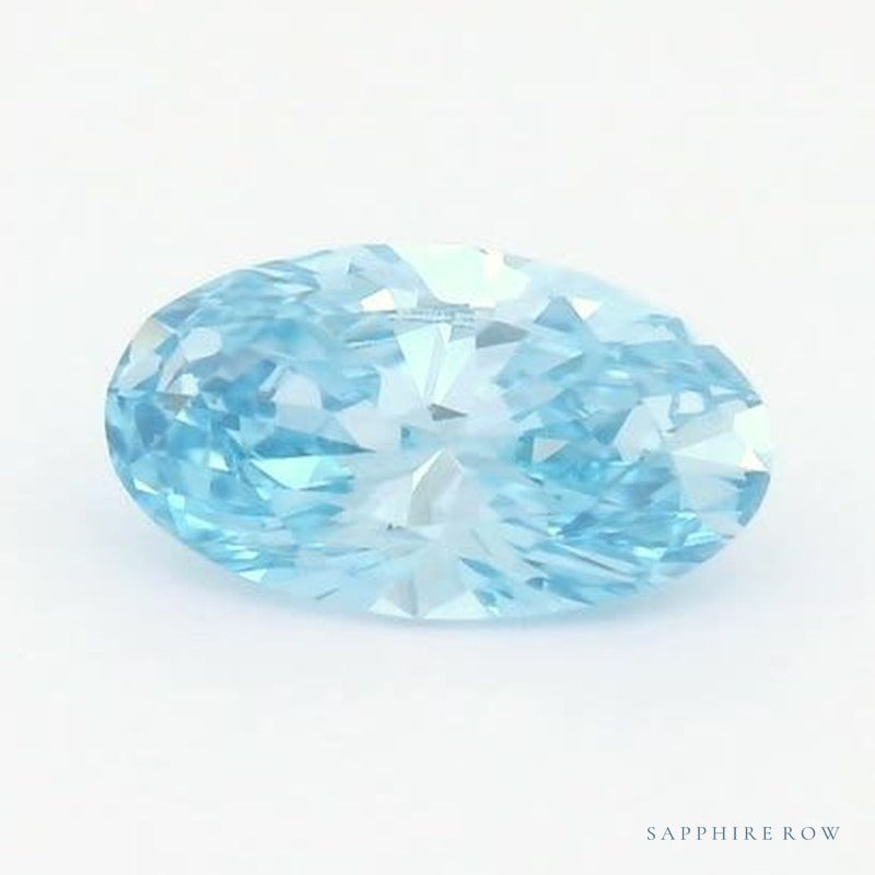 0.60 ct lab-grown fancy vivid blue diamond, oval cut | Sapphire Row · cut7