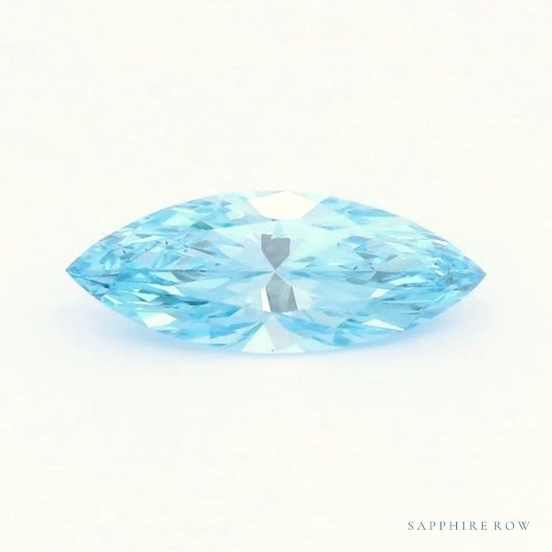 0.53 ct lab-grown fancy vivid blue diamond, marquise cut | Sapphire Row · cut7