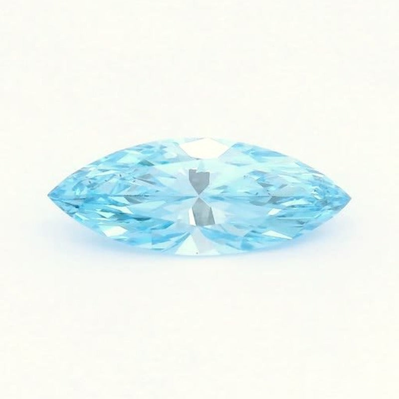 0.53 ct lab-grown fancy vivid blue diamond, marquise cut | Sapphire Row · cut7