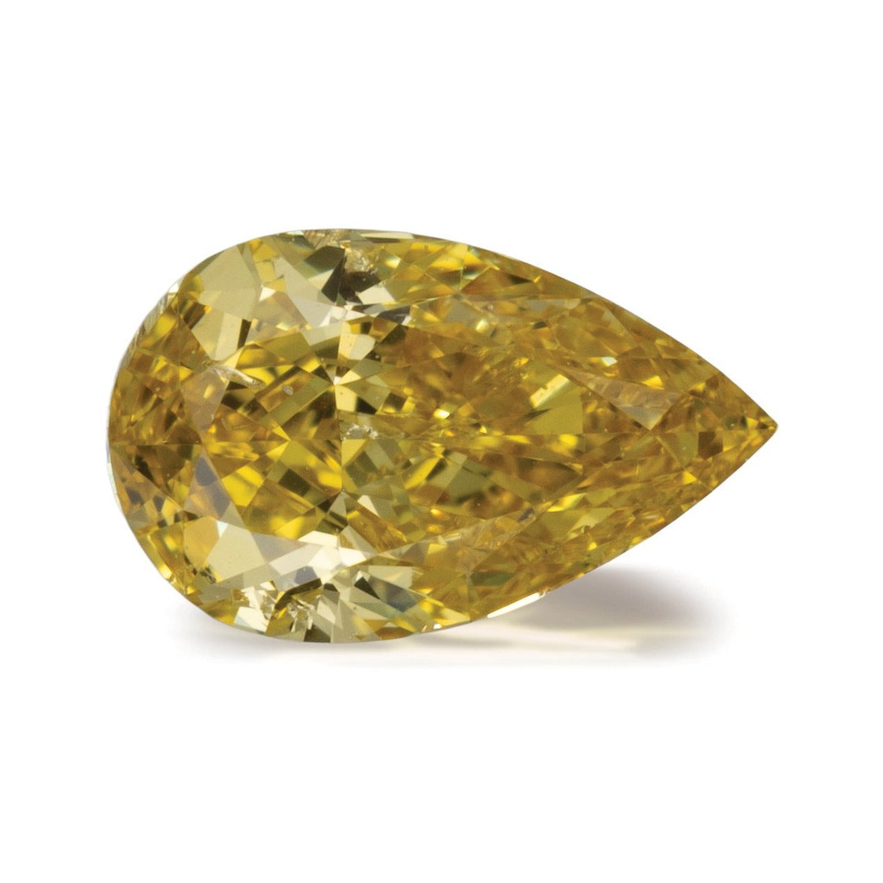 0.41 ct natural fancy vivid orange yellow diamond, pear cut | Sapphire Row · cut7