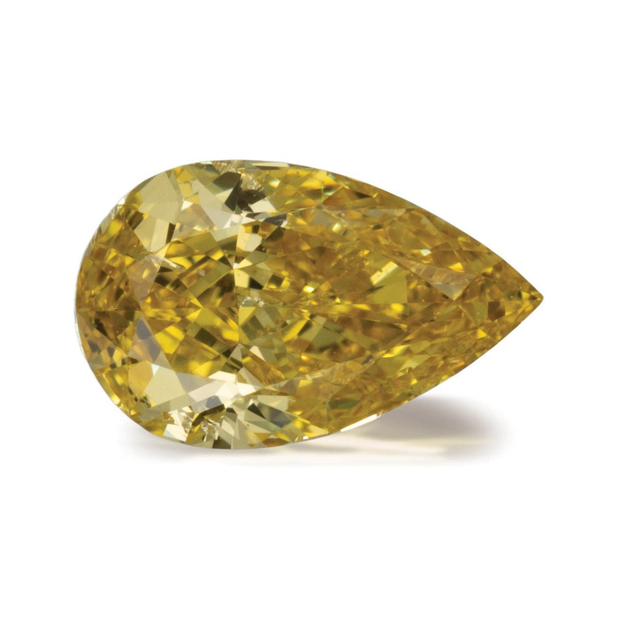 0.41 ct natural fancy vivid orange yellow diamond, pear cut | Sapphire Row · cut7