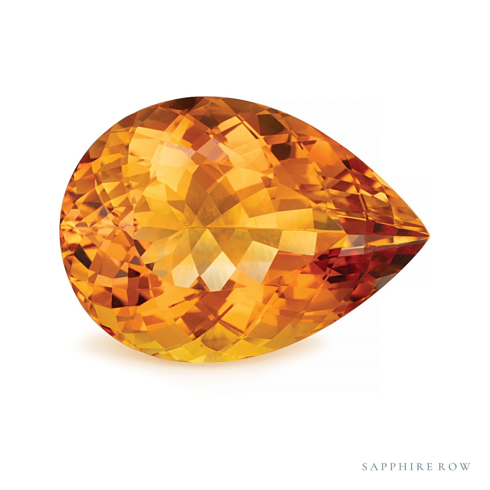 30.02 ct natural orange citrine from Brazil, pear cut | Sapphire Row · cut4