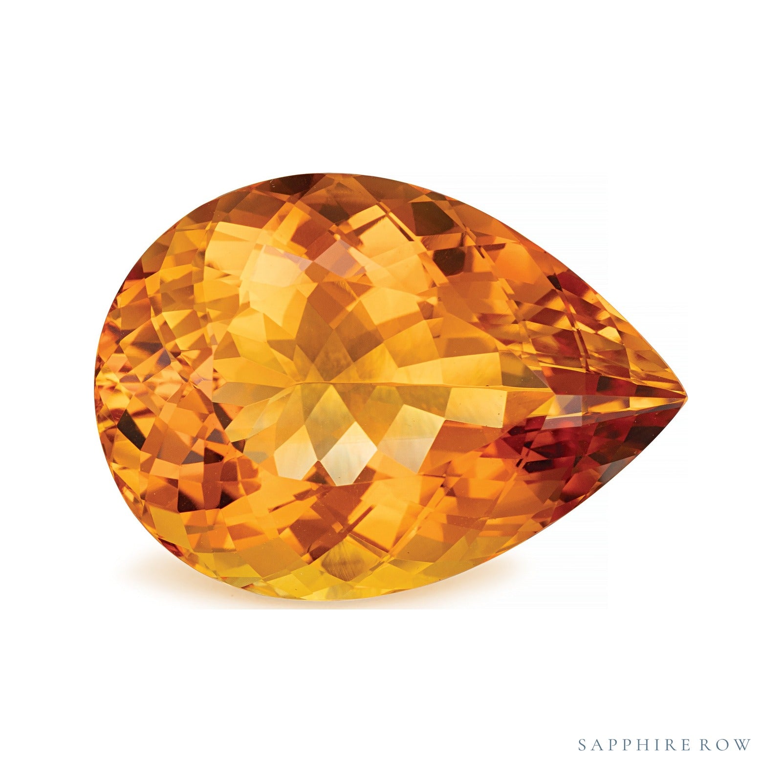 30.02 ct natural orange citrine from Brazil, pear cut | Sapphire Row · cut7