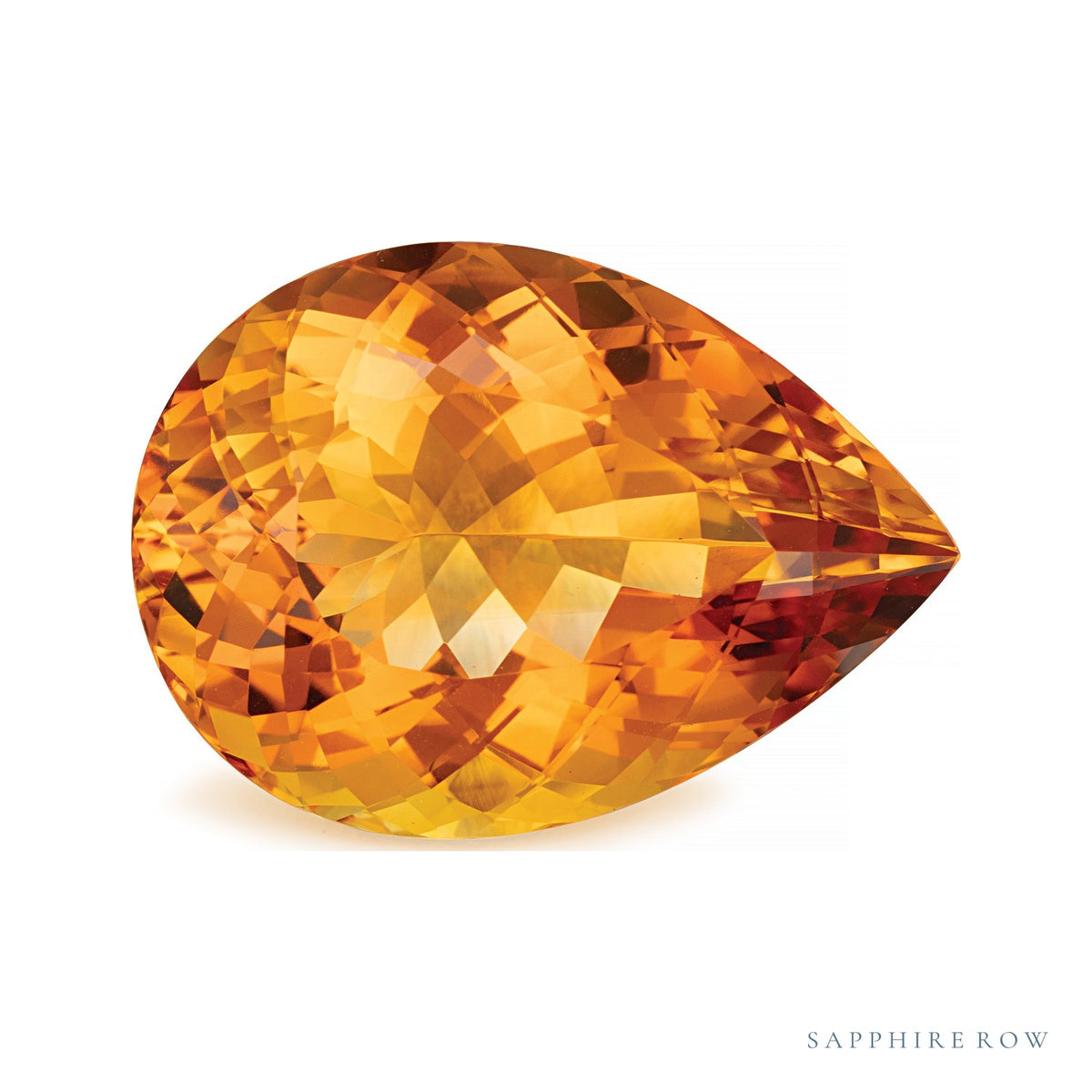 30.02 ct natural orange citrine from Brazil, pear cut | Sapphire Row · cut7