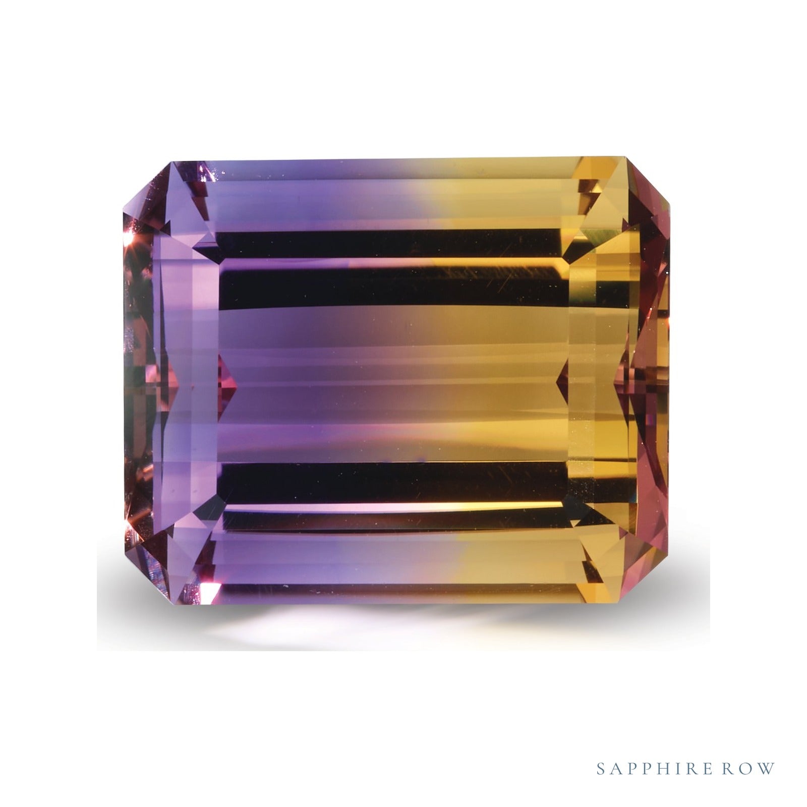 25.39 ct natural bicolor ametrine from Bolivia, emerald cut | Sapphire Row · cut7