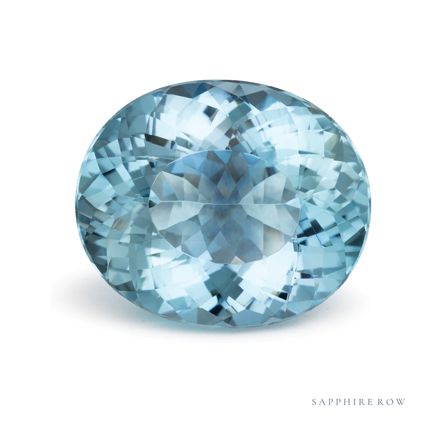 24.10 ct natural blue aquamarine from Mozambique, oval cut | Sapphire Row · cut4