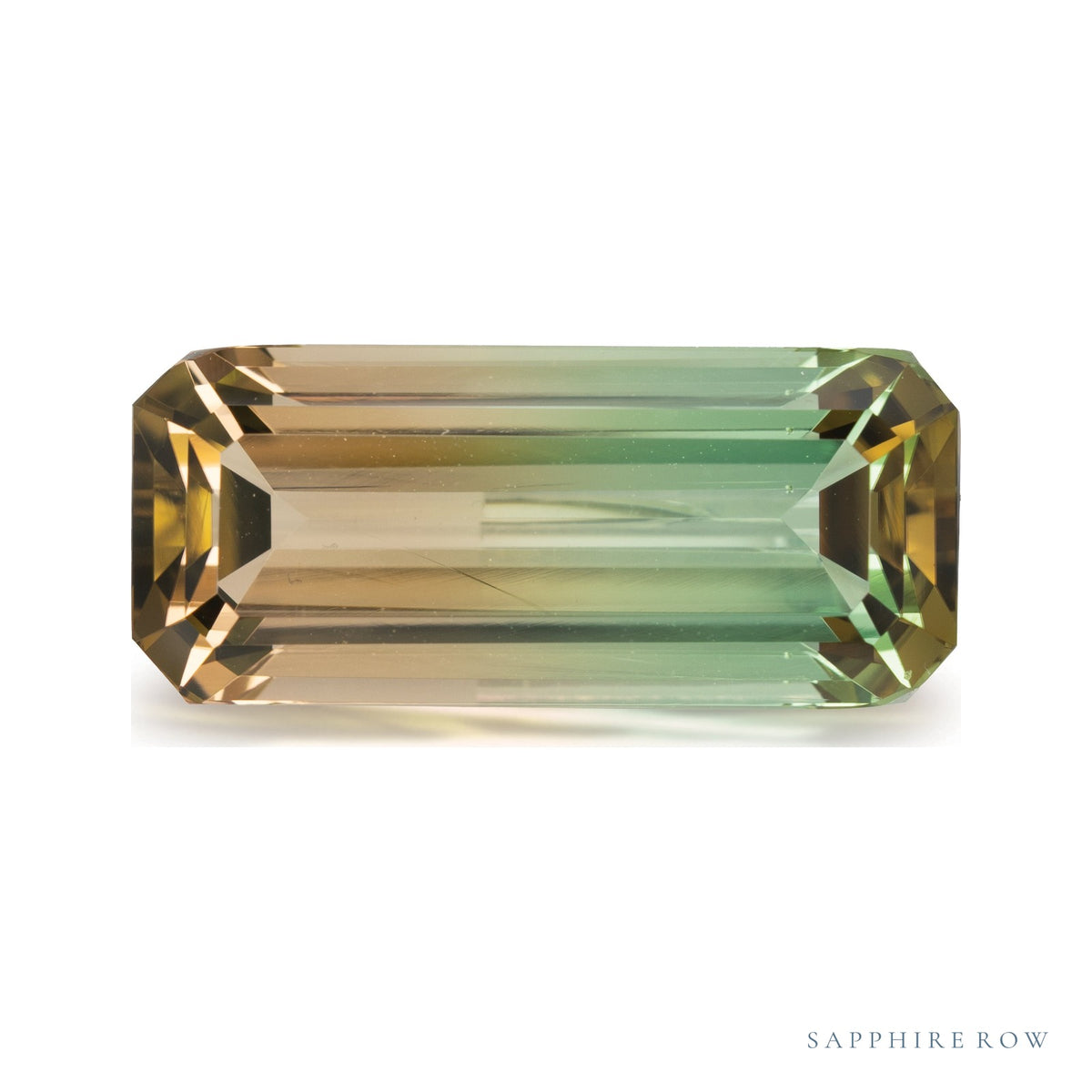 21.10 ct natural bicolor tourmaline from Afghanistan, emerald cut | Sapphire Row · cut7