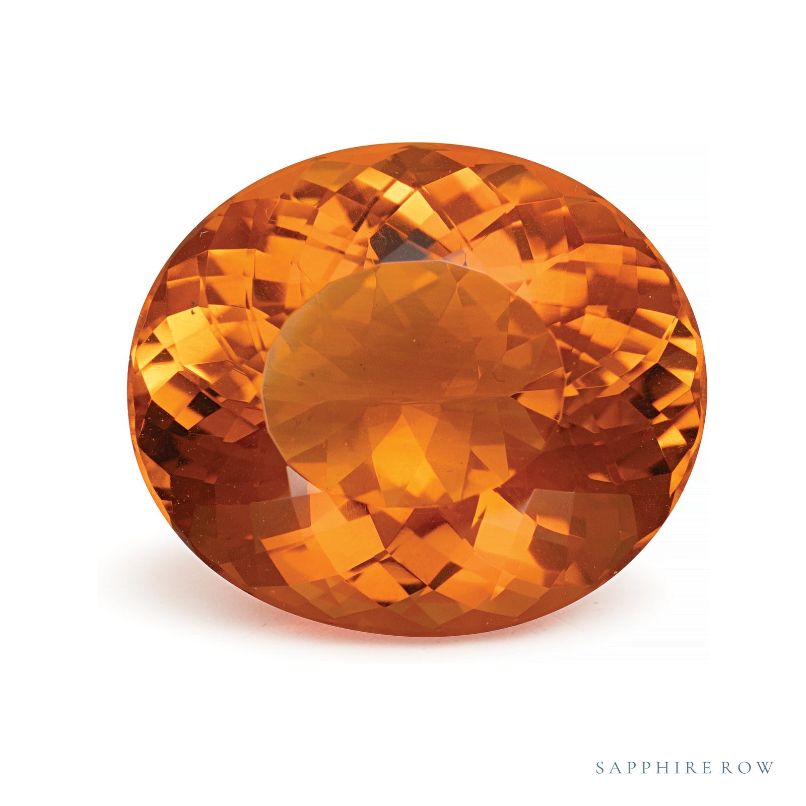 20.63 ct natural orange citrine from Brazil, oval cut | Sapphire Row · cut4