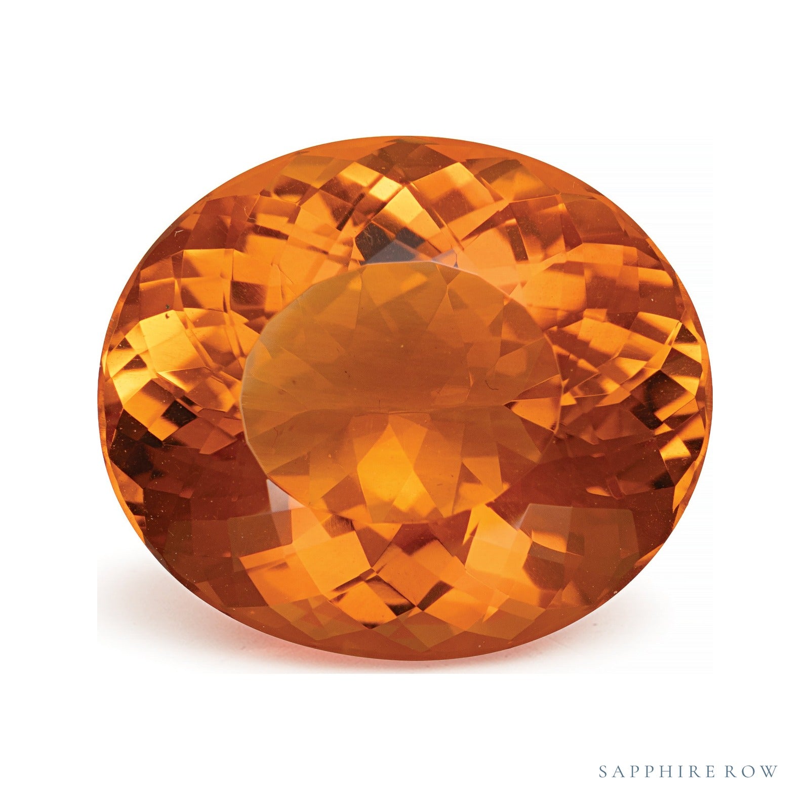 20.63 ct natural orange citrine from Brazil, oval cut | Sapphire Row · cut7