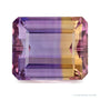 20.47 ct natural bicolor ametrine from Brazil, emerald cut | Sapphire Row · cut7