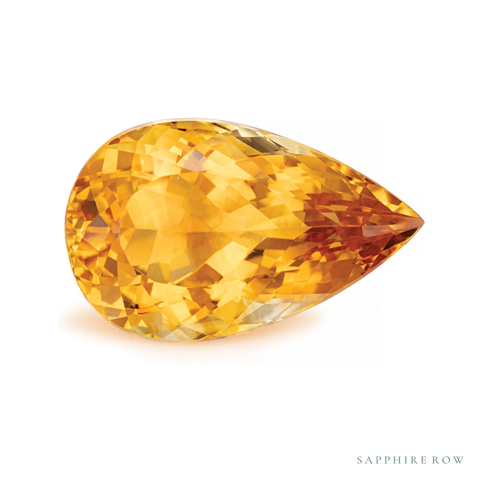 20.17 ct natural orange citrine from Brazil, pear cut | Sapphire Row · cut4
