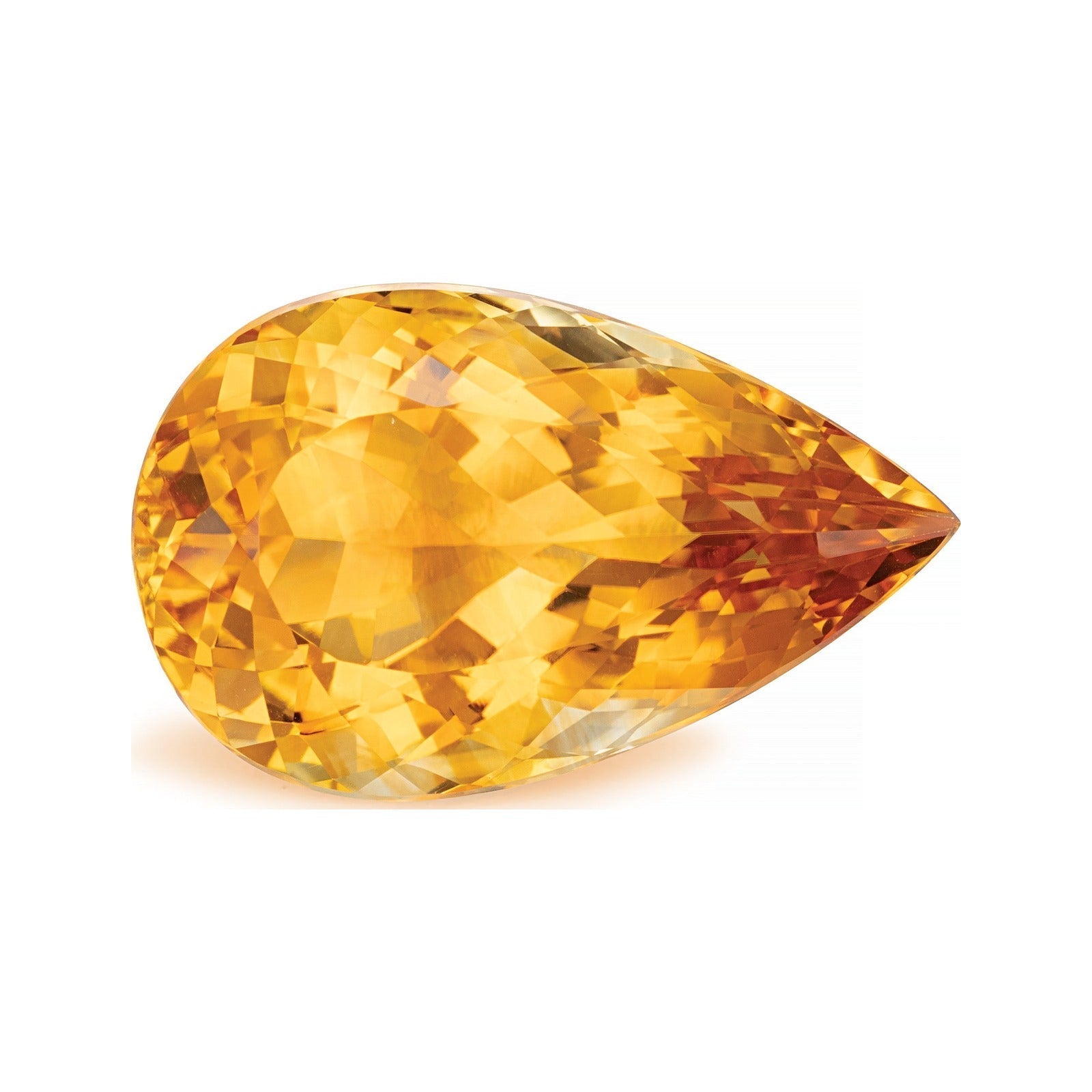 20.17 ct natural orange citrine from Brazil, pear cut | Sapphire Row · cut7