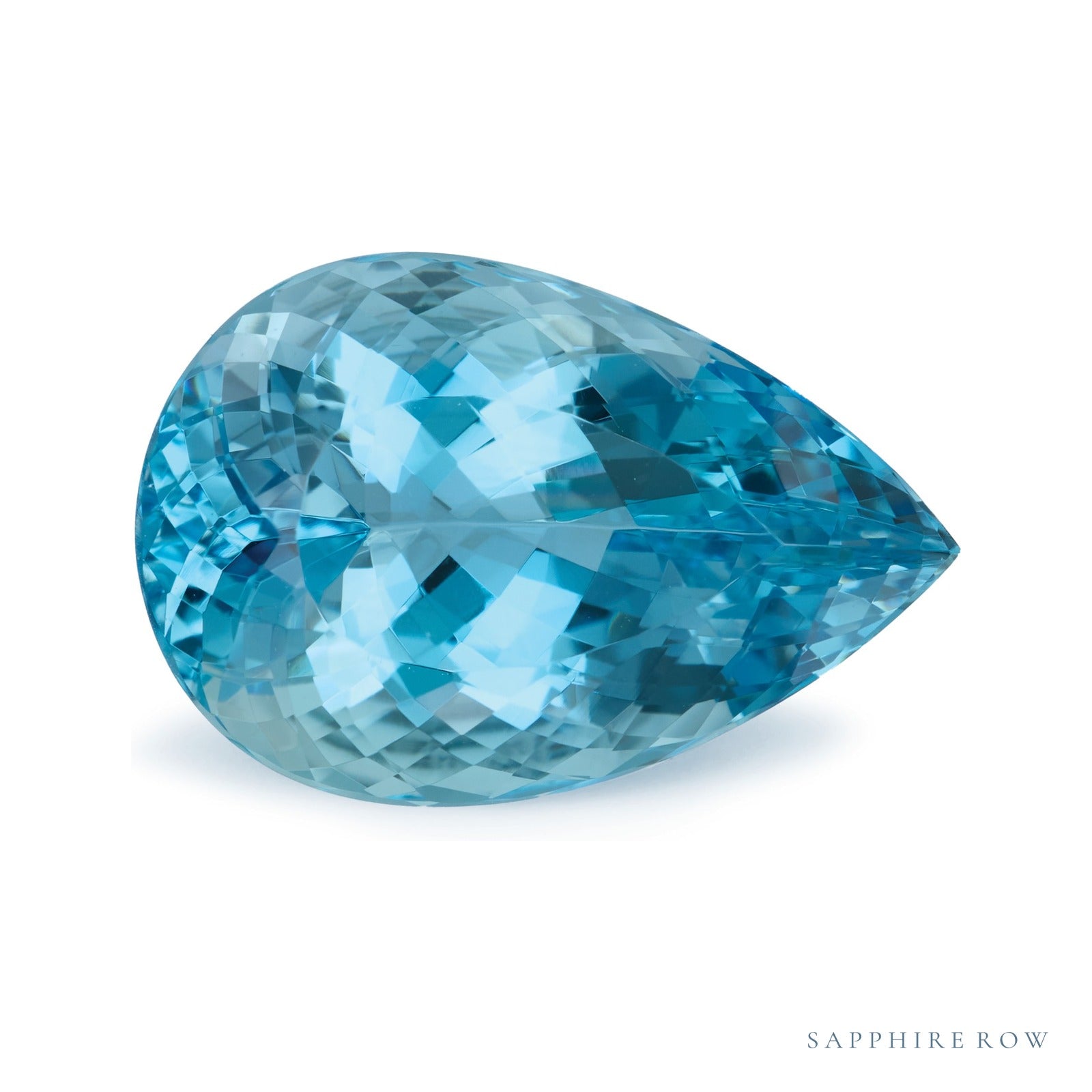 19.79 ct natural blue aquamarine from Mozambique, pear cut | Sapphire Row · cut4