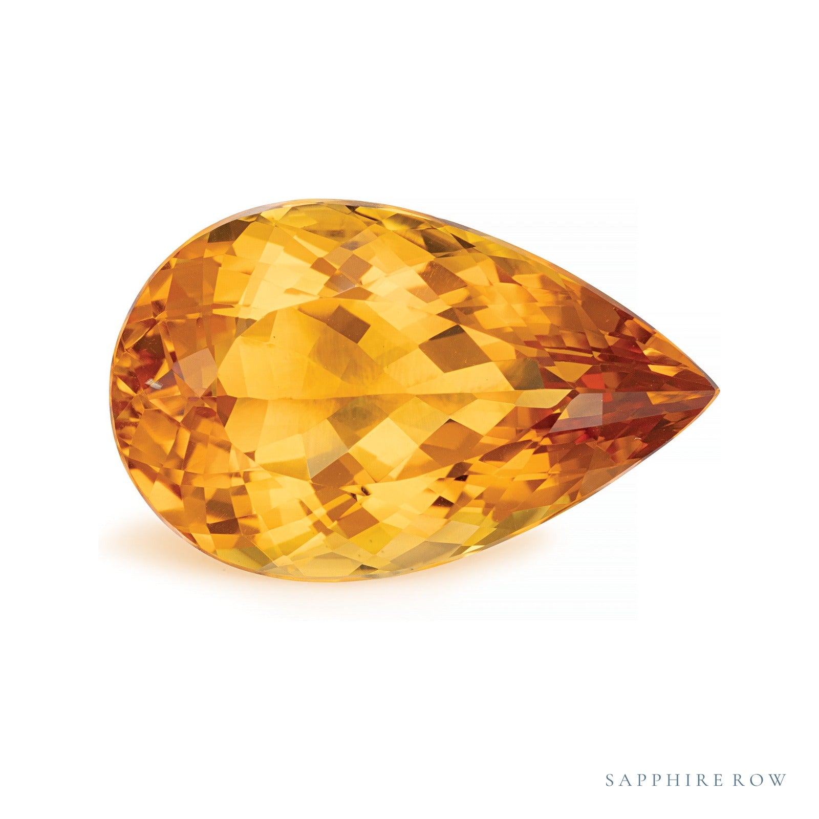 19.59 ct natural orange citrine from Brazil, pear cut | Sapphire Row · cut4