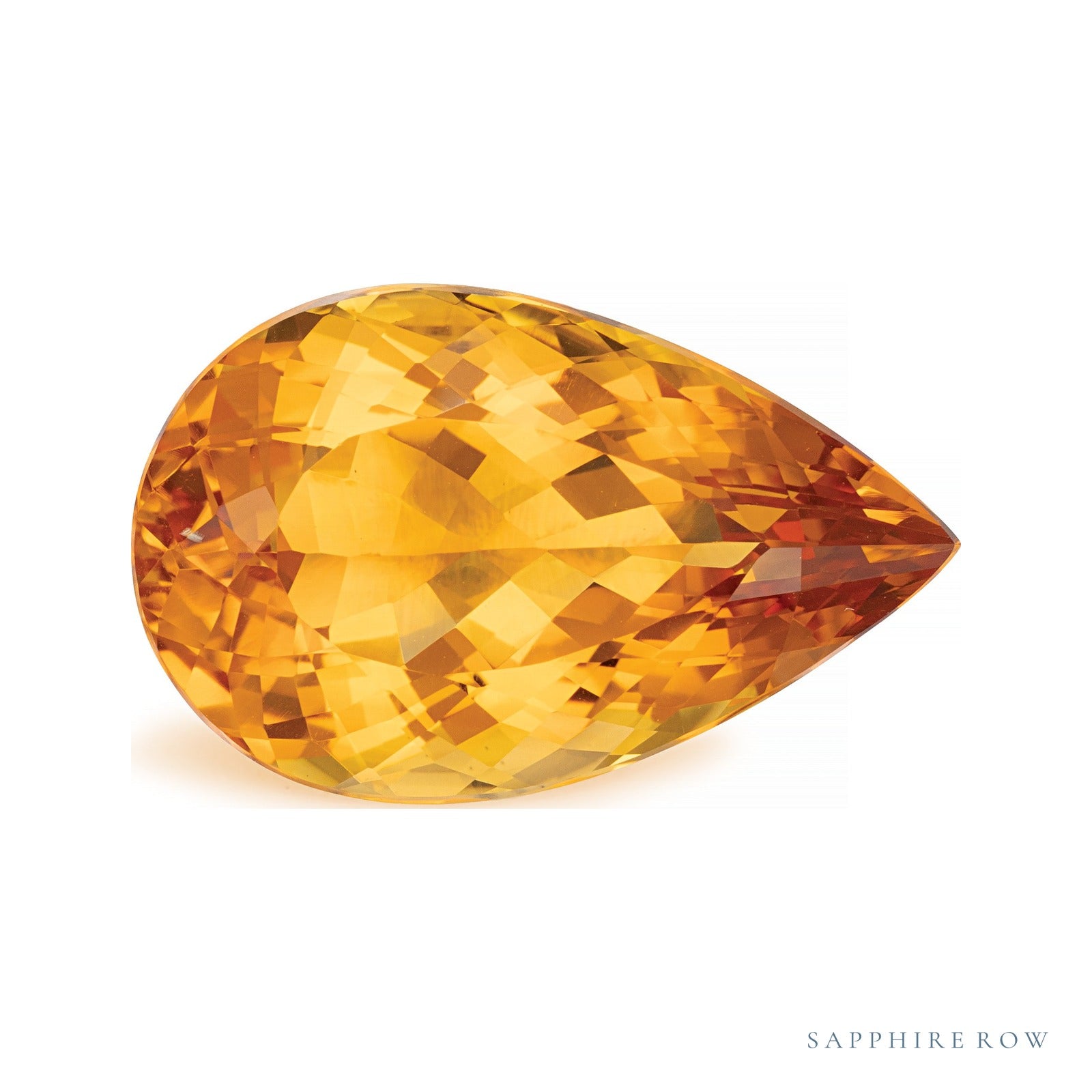 19.59 ct natural orange citrine from Brazil, pear cut | Sapphire Row · cut7