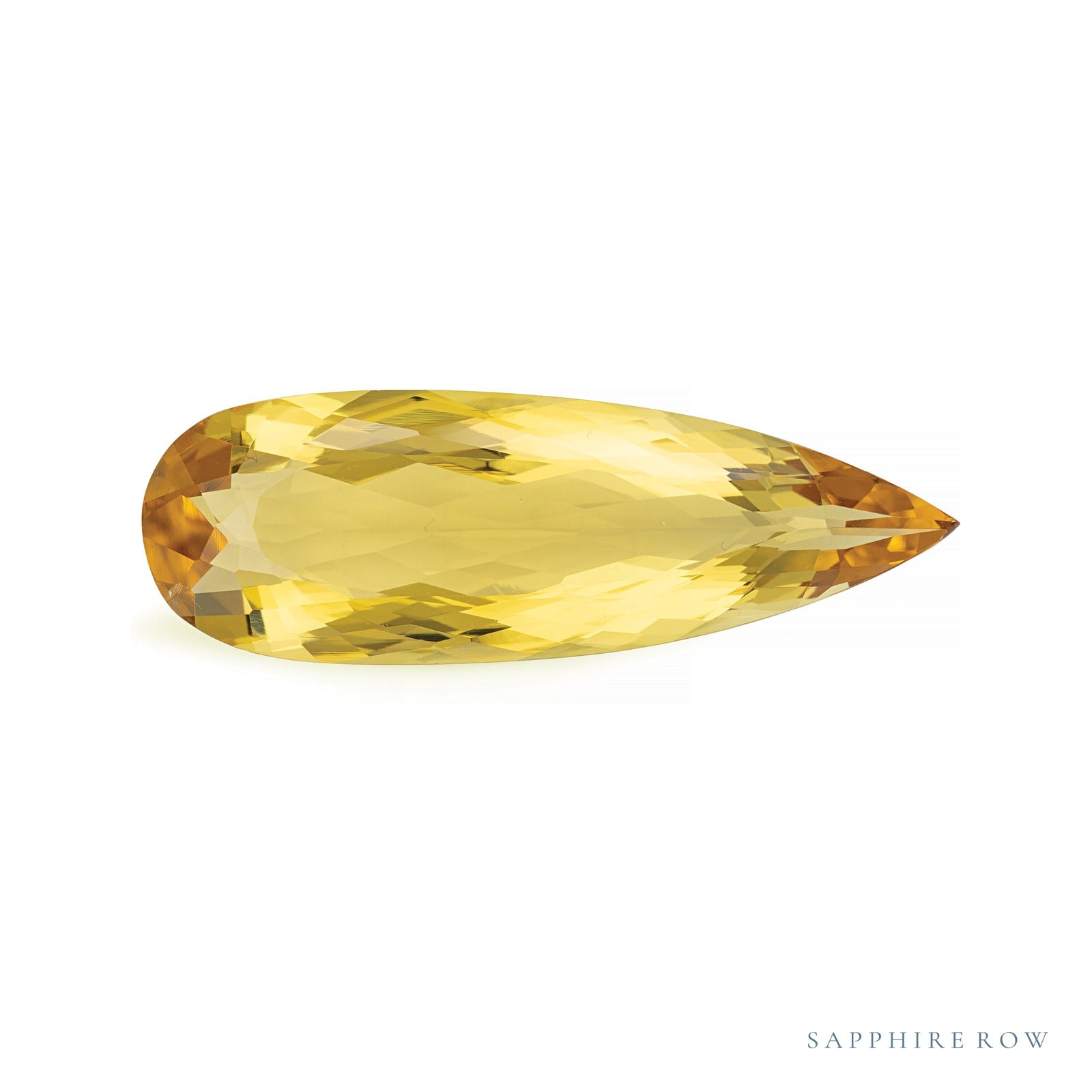 18.92 ct natural yellow beryl from Brazil, pear cut | Sapphire Row · cut4