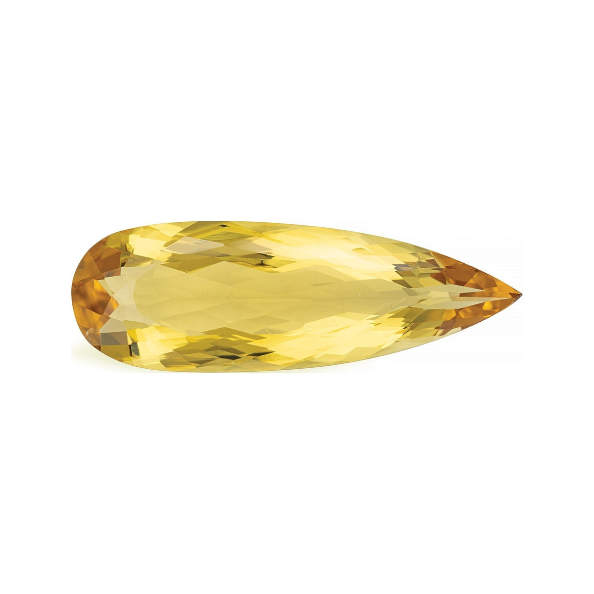 18.92 ct natural yellow beryl from Brazil, pear cut | Sapphire Row · cut7