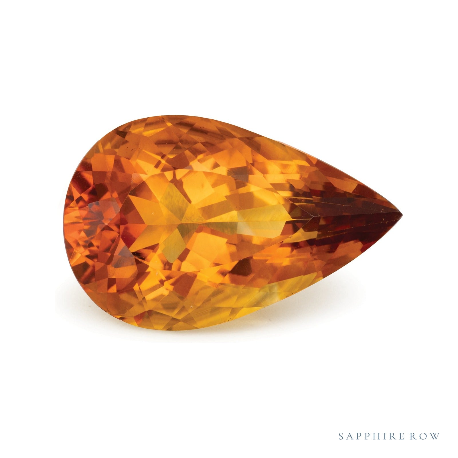 18.33 ct natural orange citrine from Brazil, pear cut | Sapphire Row · cut4