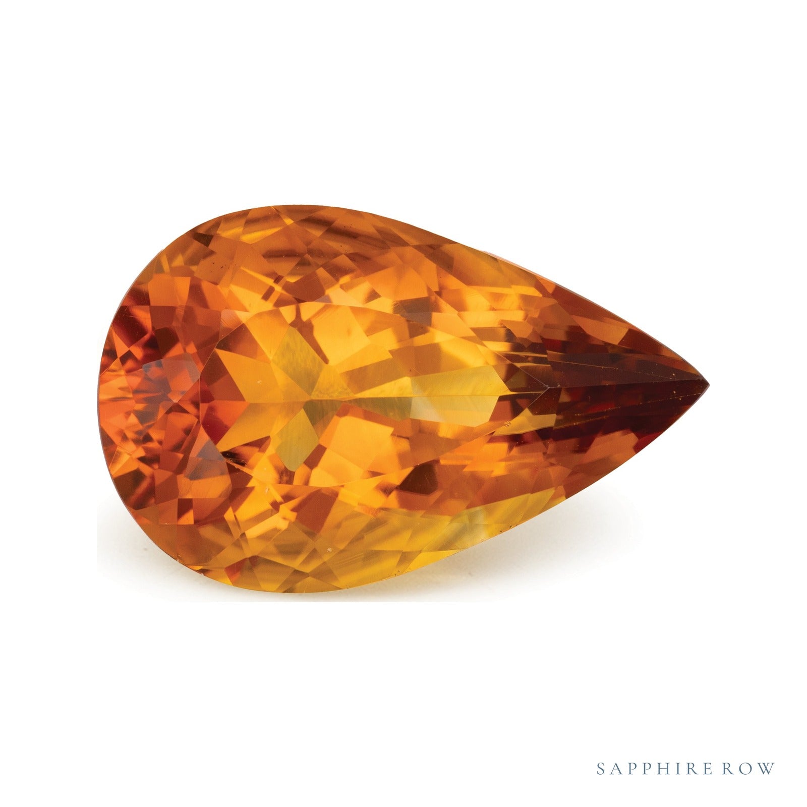 18.33 ct natural orange citrine from Brazil, pear cut | Sapphire Row · cut7