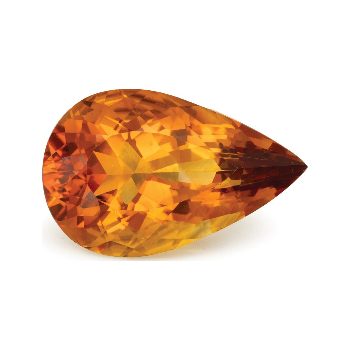18.33 ct natural orange citrine from Brazil, pear cut | Sapphire Row · cut7