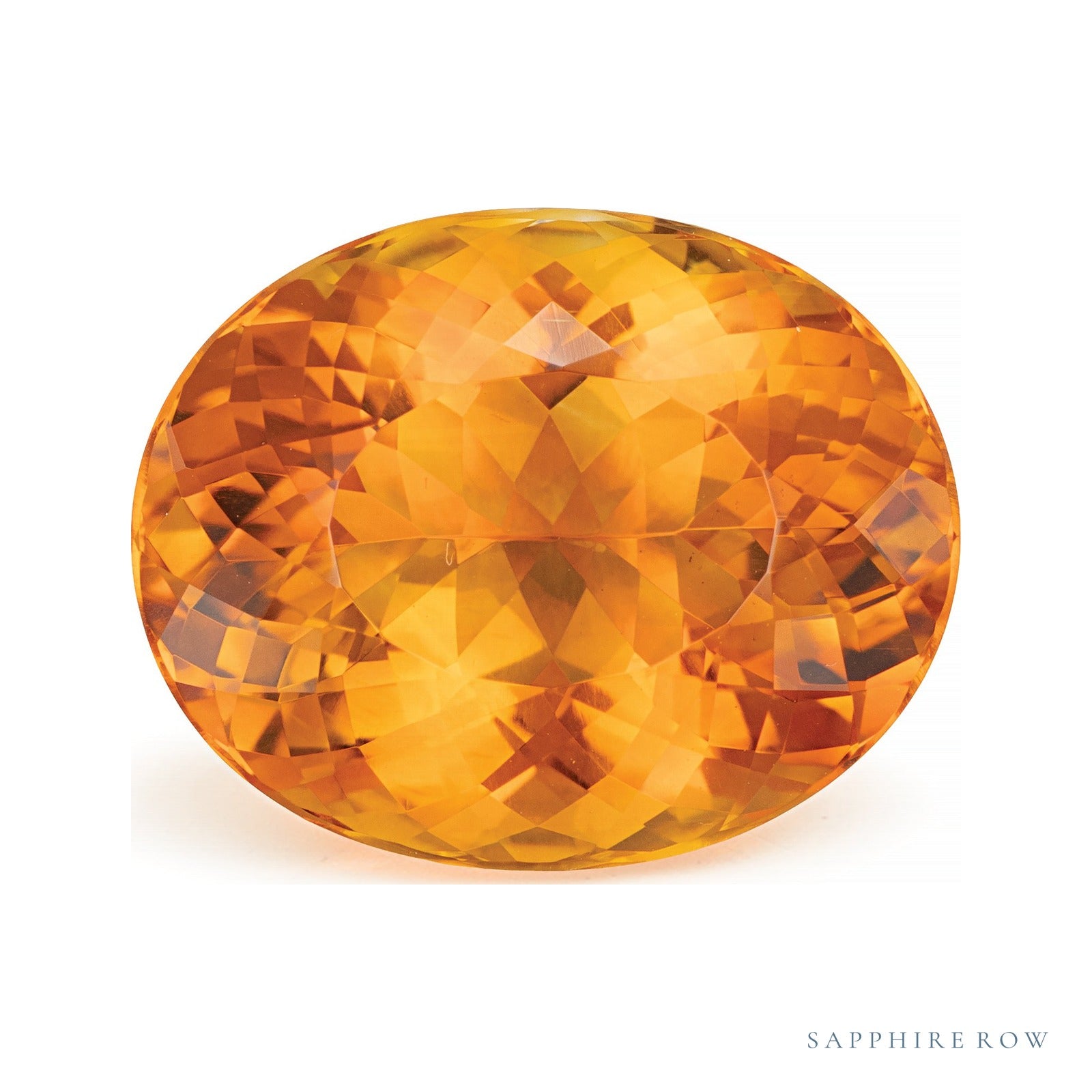 17.87 ct natural orange citrine from Brazil, oval cut | Sapphire Row · cut7