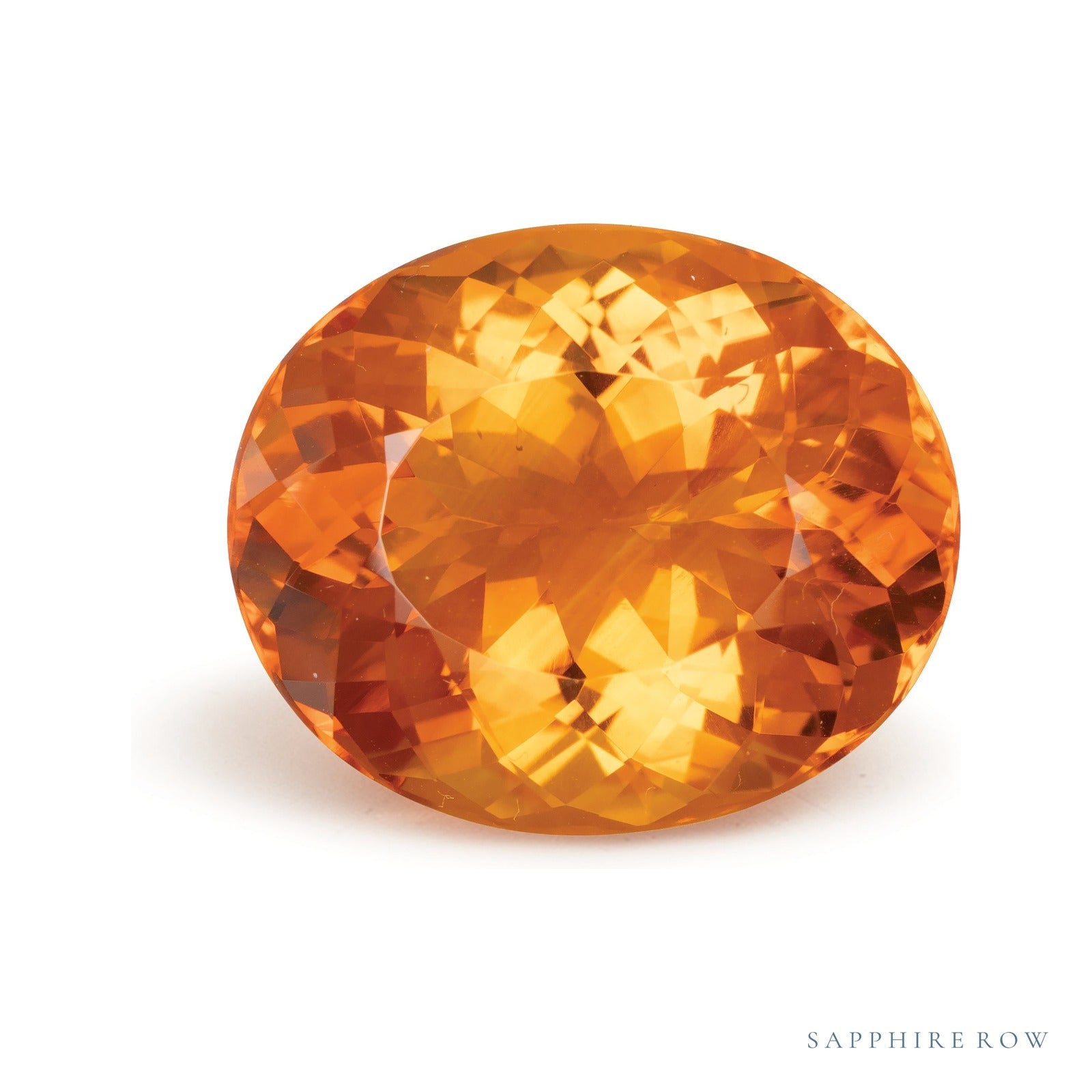 17.37 ct natural orange citrine from Brazil, oval cut | Sapphire Row · cut4