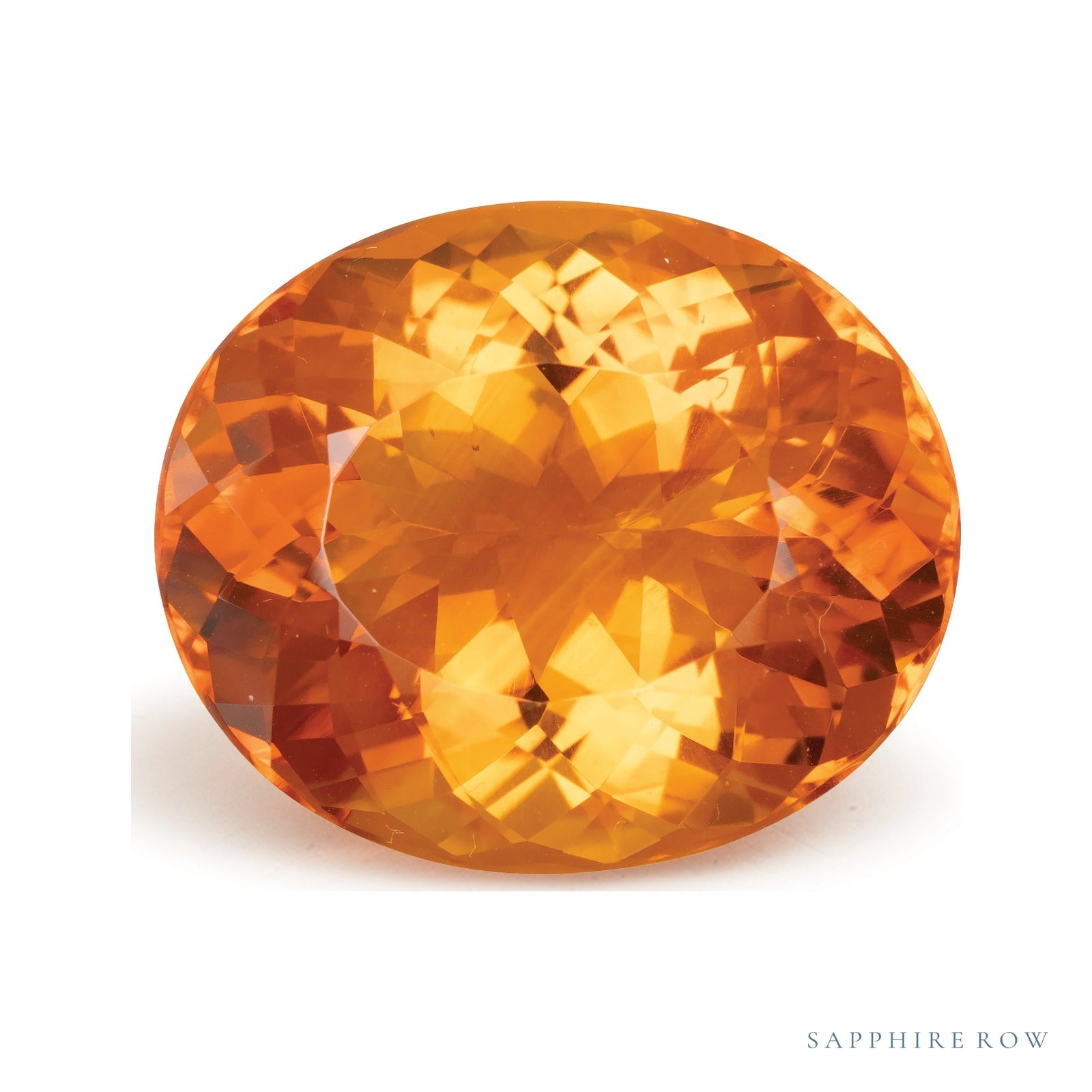 17.37 ct natural orange citrine from Brazil, oval cut | Sapphire Row · cut7