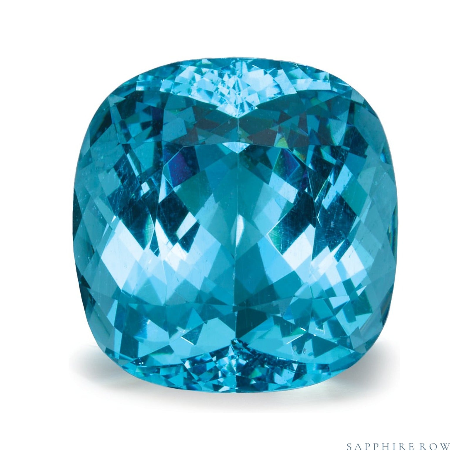 16.15 ct natural blue apatite from Madagascar, cushion cut | Sapphire Row · cut4