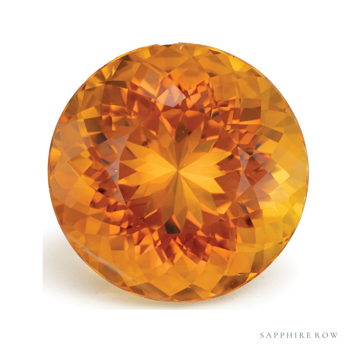 15.86 ct natural orange citrine from Brazil, round cut | Sapphire Row · cut7
