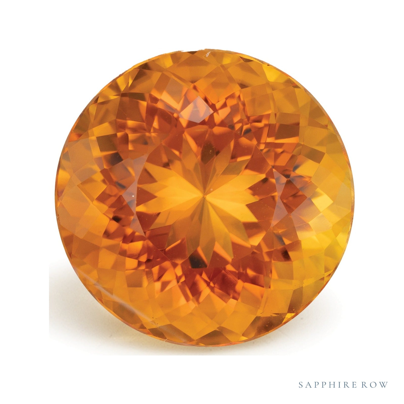 15.86 ct natural orange citrine from Brazil, round cut | Sapphire Row · cut4