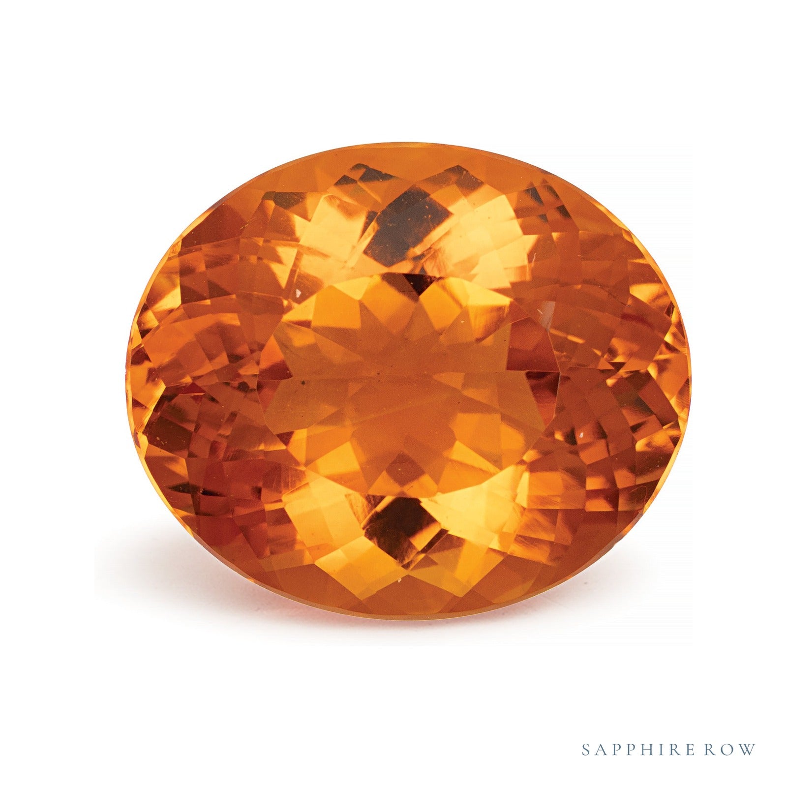 15.24 ct natural orange citrine from Brazil, oval cut | Sapphire Row · cut4