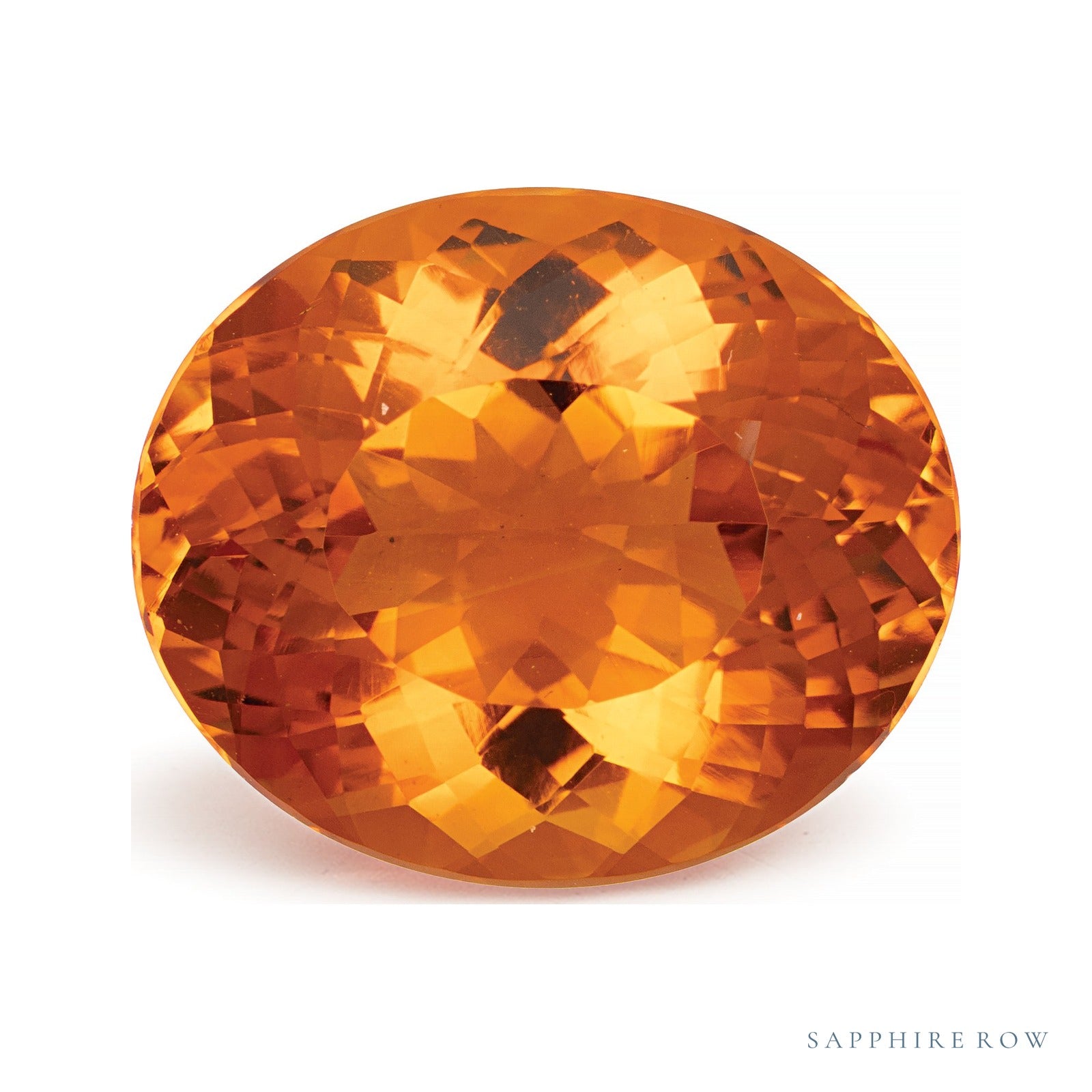 15.24 ct natural orange citrine from Brazil, oval cut | Sapphire Row · cut7