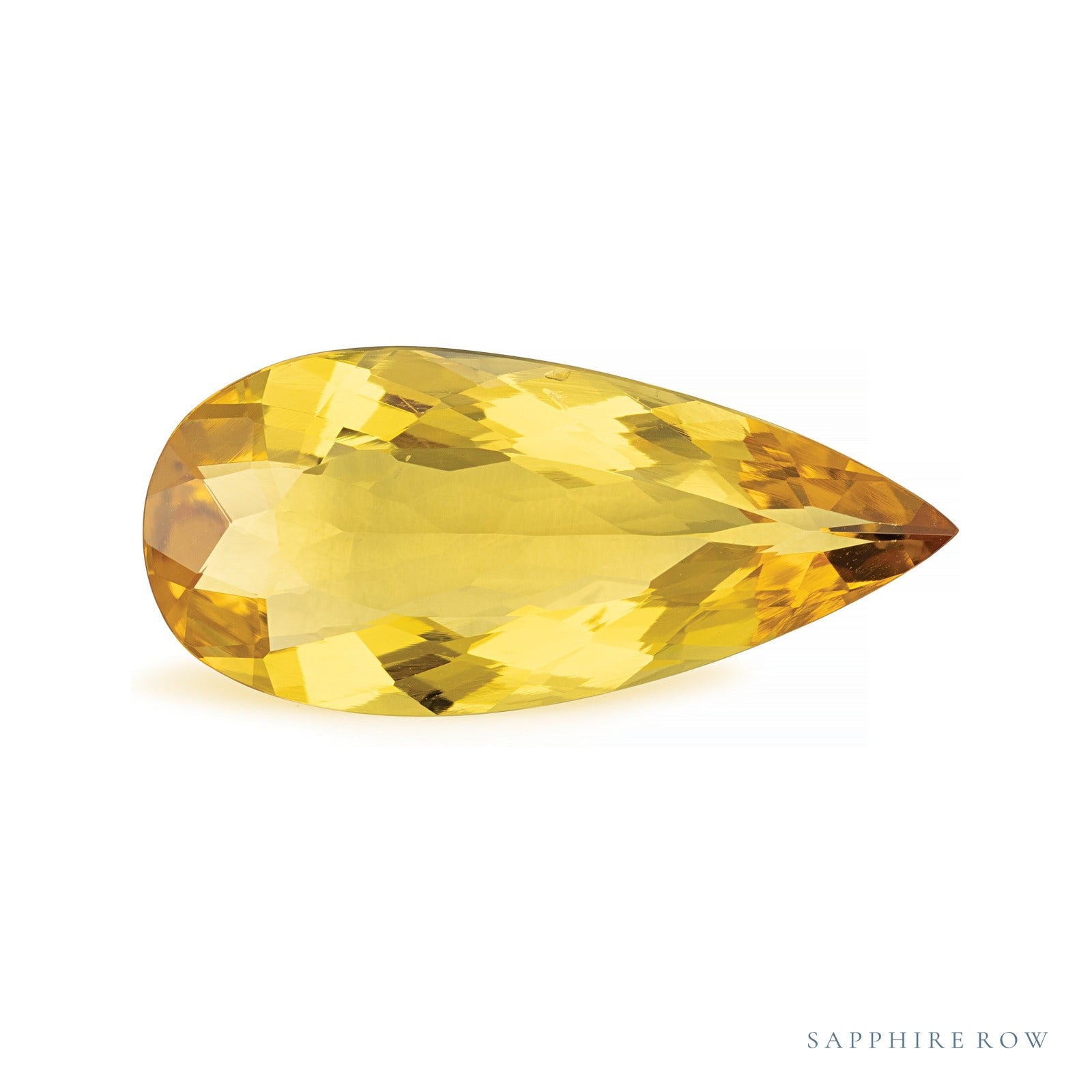 15.21 ct natural yellow beryl from Brazil, pear cut | Sapphire Row · cut4
