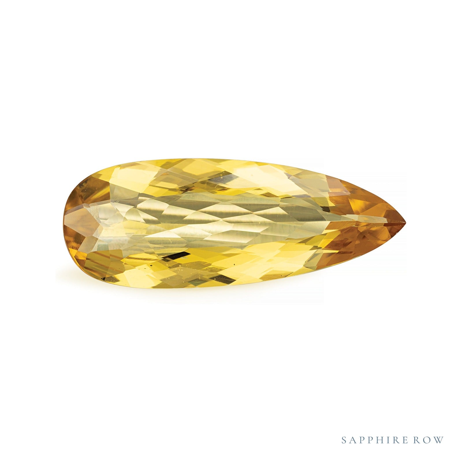 14.81 ct natural yellow beryl from Brazil, pear cut | Sapphire Row · cut4
