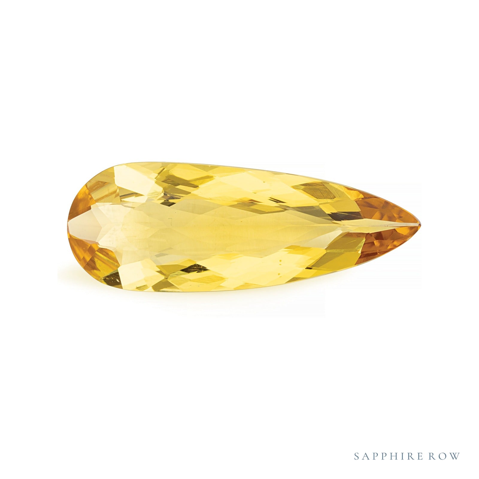 13.79 ct natural yellow beryl from Brazil, pear cut | Sapphire Row · cut4