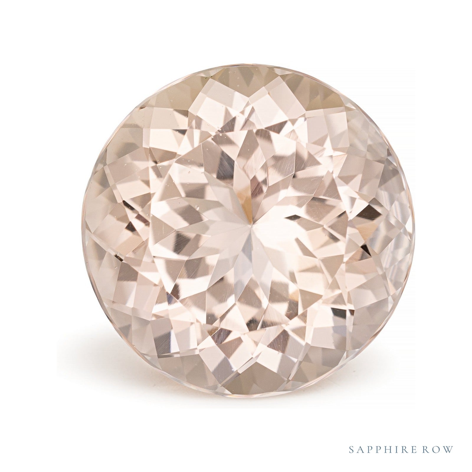 13.08 ct natural peach morganite from Brazil, round cut | Sapphire Row · cut4