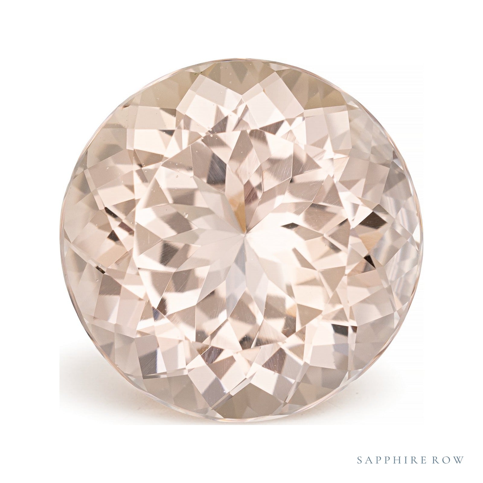 13.08 ct natural peach morganite from Brazil, round cut | Sapphire Row · cut4