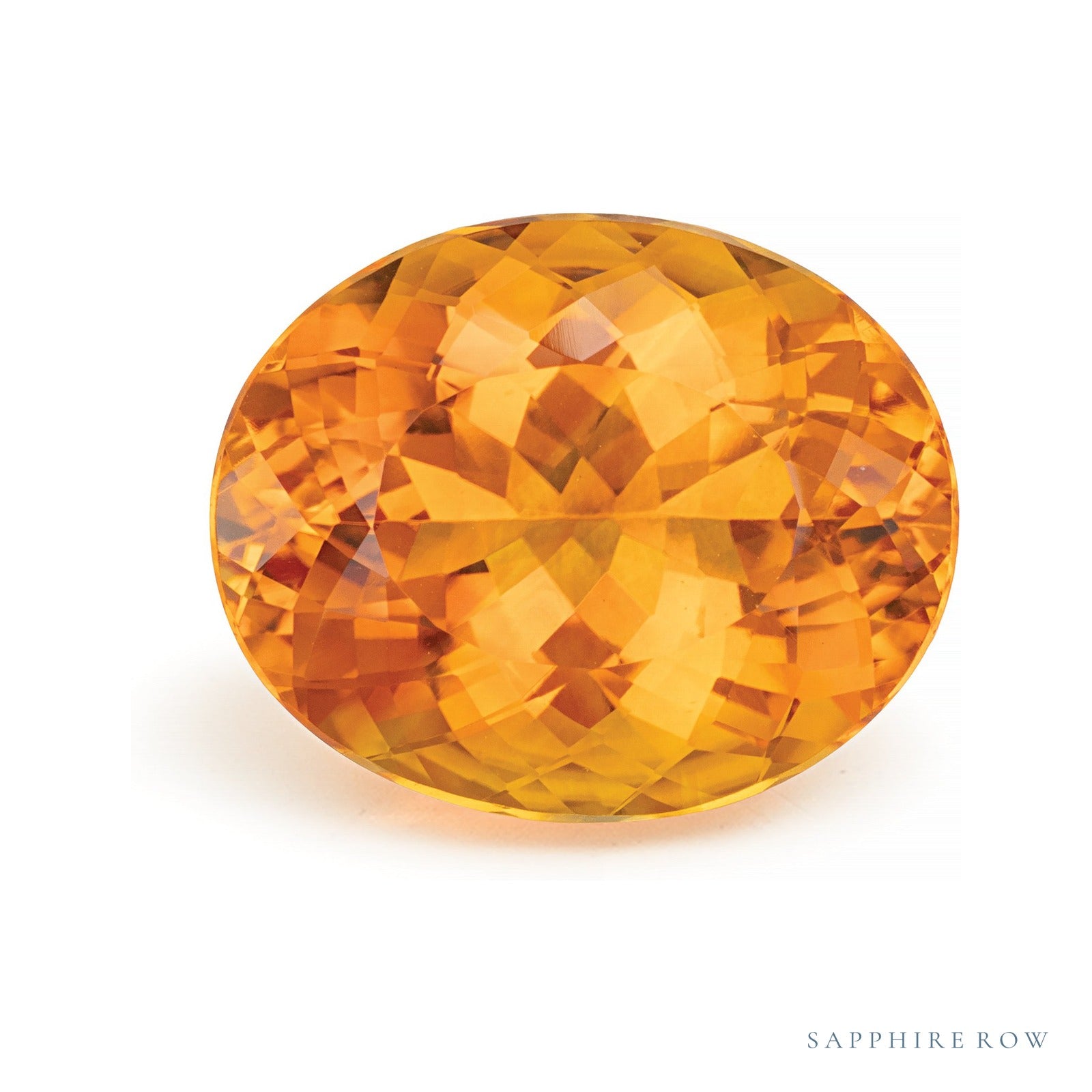 12.97 ct natural orange citrine from Brazil, oval cut | Sapphire Row · cut4