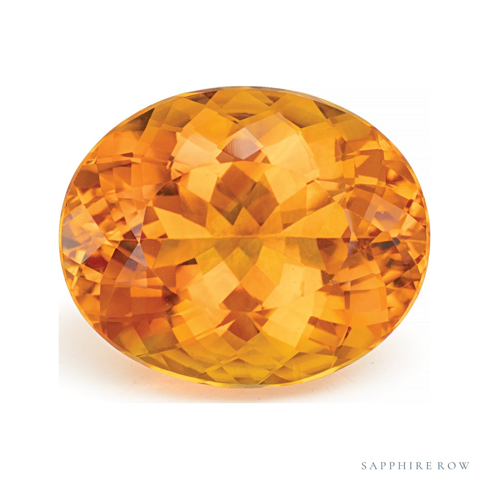 12.97 ct natural orange citrine from Brazil, oval cut | Sapphire Row · cut7