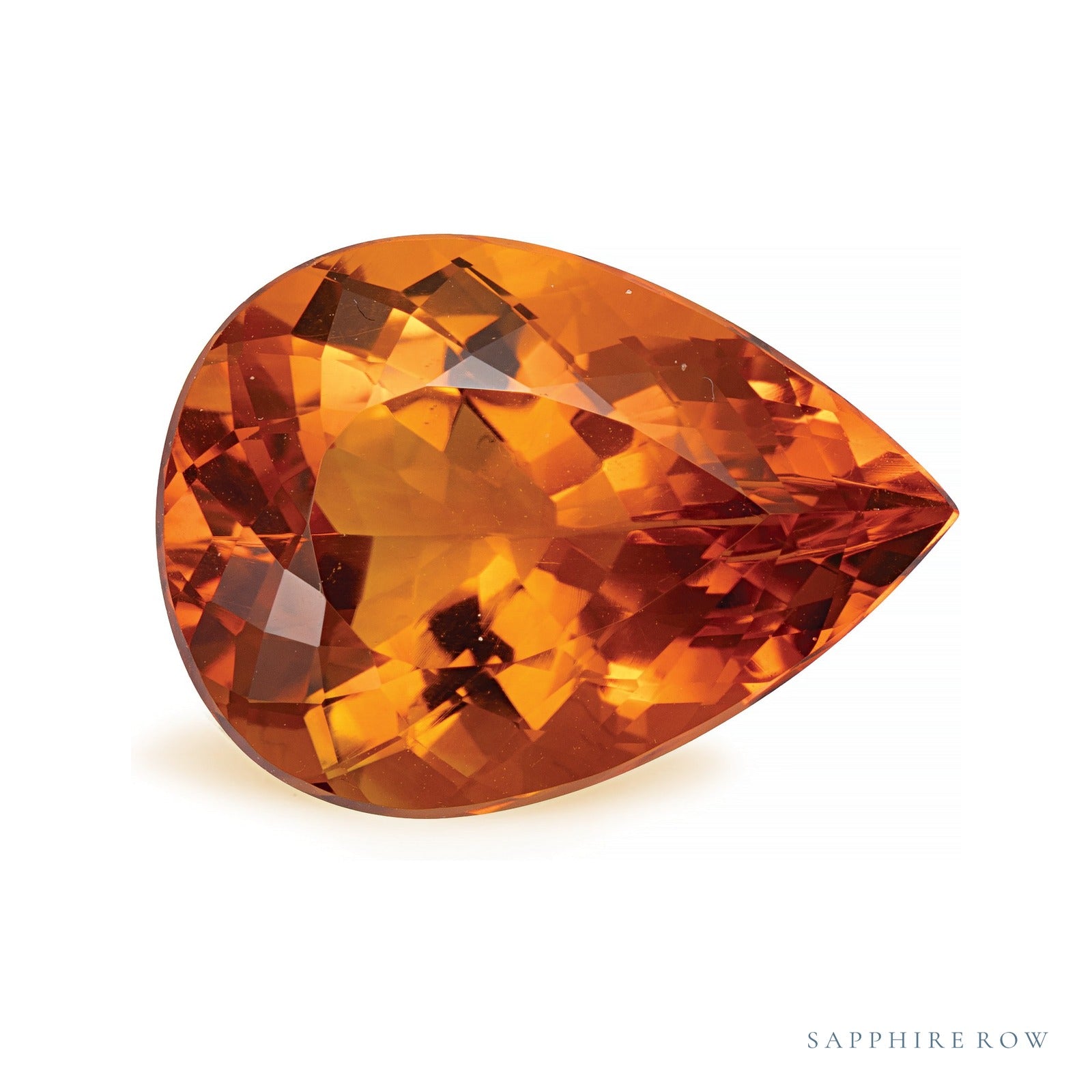 12.89 ct natural orange citrine from Brazil, pear cut | Sapphire Row · cut4
