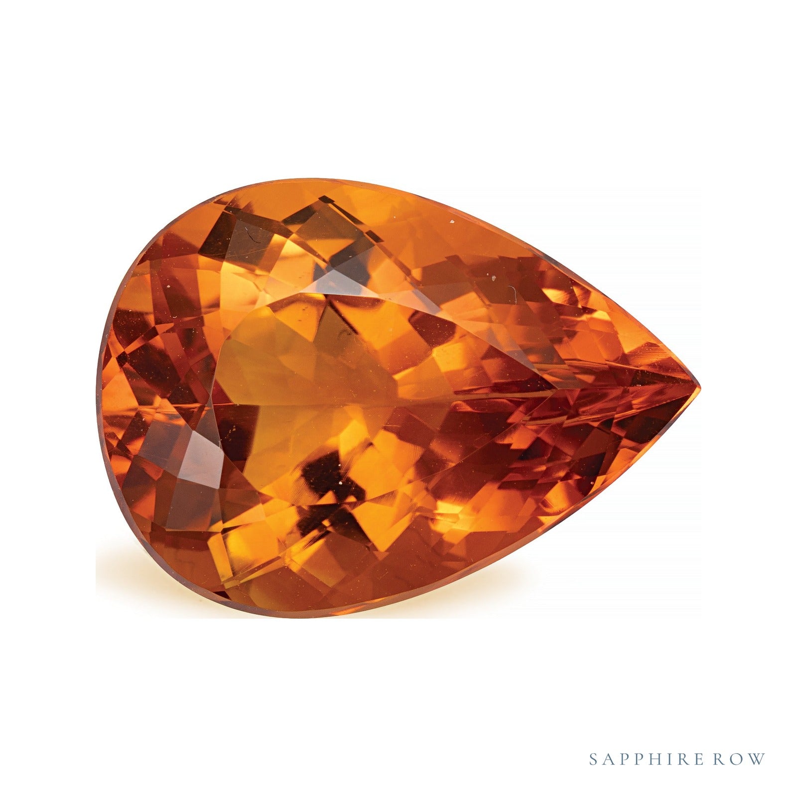12.89 ct natural orange citrine from Brazil, pear cut | Sapphire Row · cut7