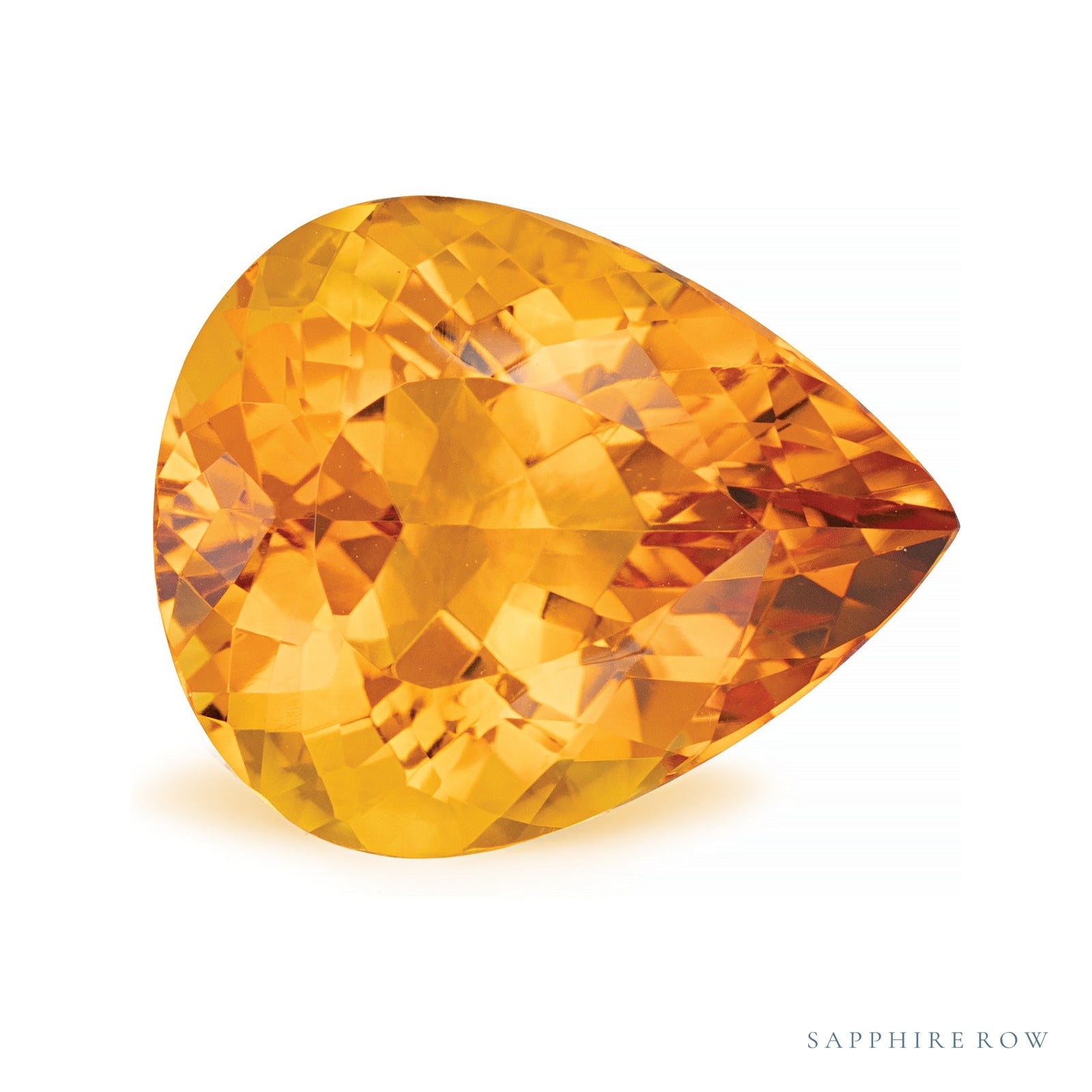 12.86 ct natural orange citrine from Brazil, pear cut | Sapphire Row · cut4