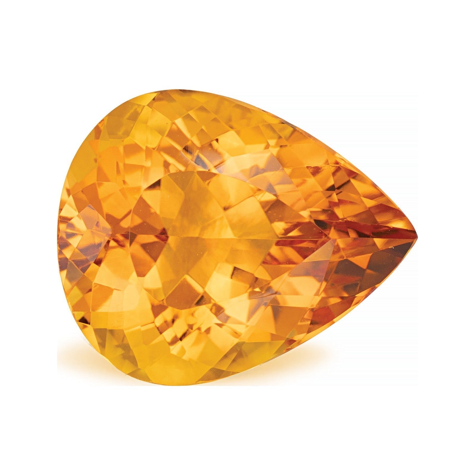 12.86 ct natural orange citrine from Brazil, pear cut | Sapphire Row · cut7