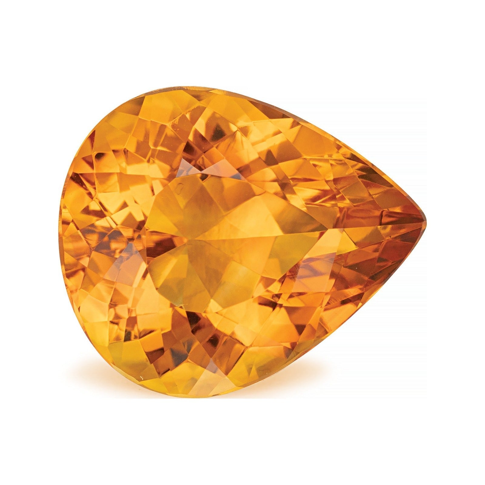 12.84 ct natural orange citrine from Brazil, pear cut | Sapphire Row · cut7