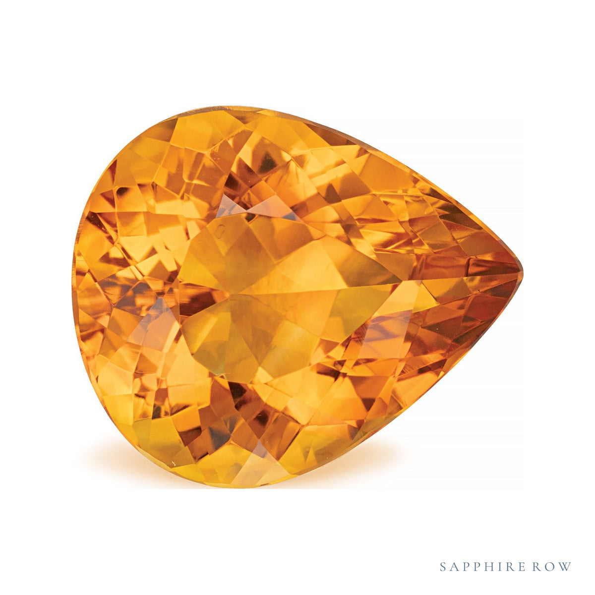 12.84 ct natural orange citrine from Brazil, pear cut | Sapphire Row · cut7